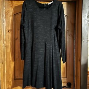 Dalia black cotton dress with zipper back